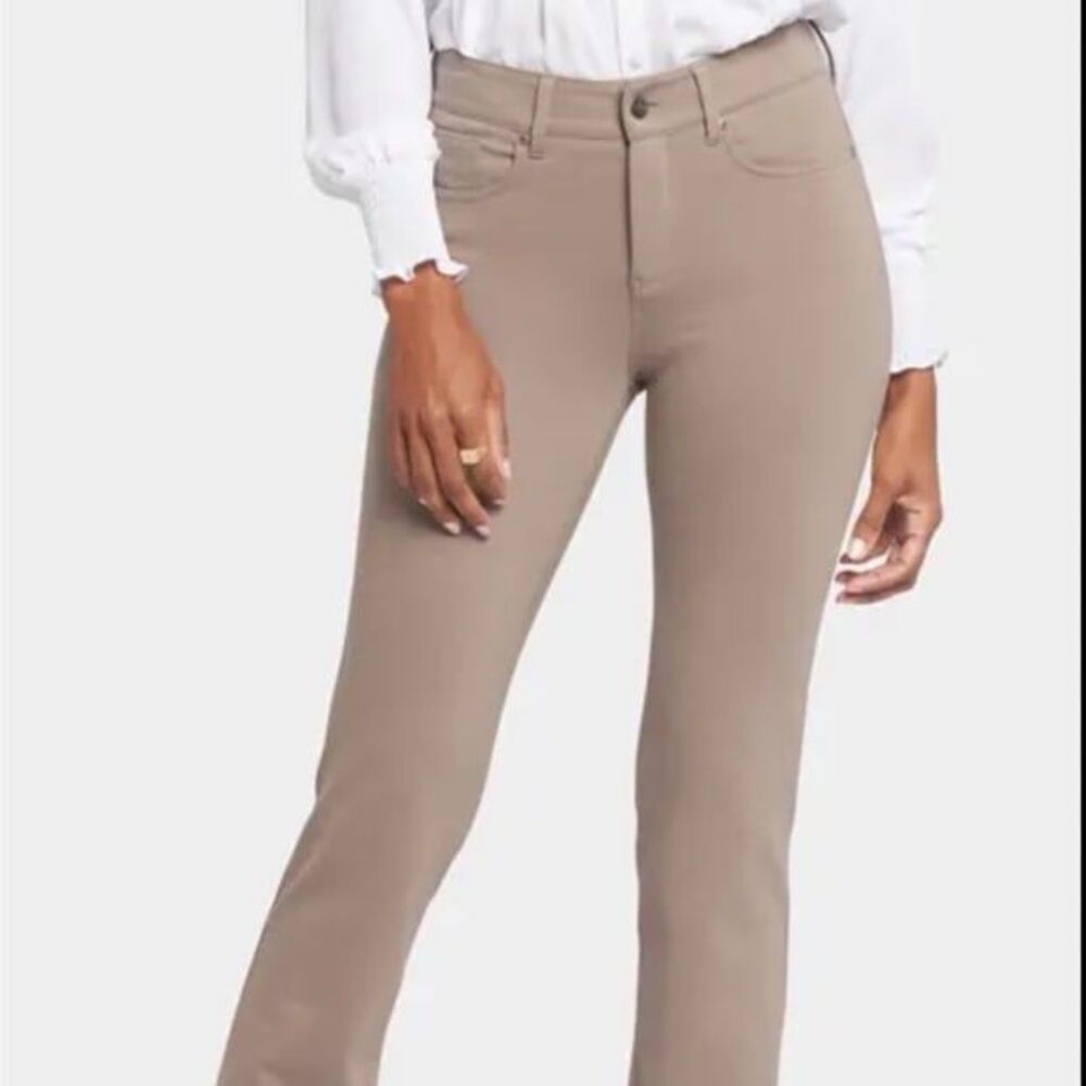 Betabrand tan beige straight leg office dress trousers pants